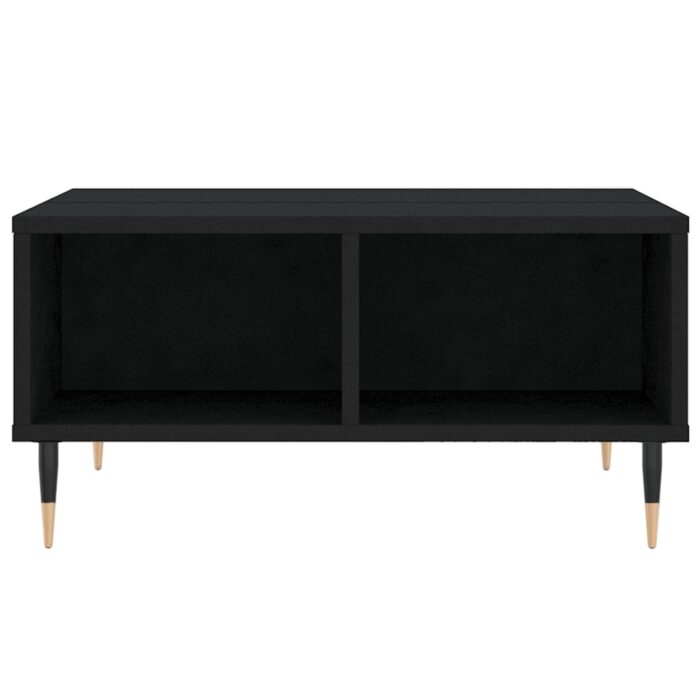 Table basse noir 60x60x30 cm bois d'ingénierie – Image 2