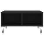 Table basse noir 60x60x30 cm bois d'ingénierie – Image 2