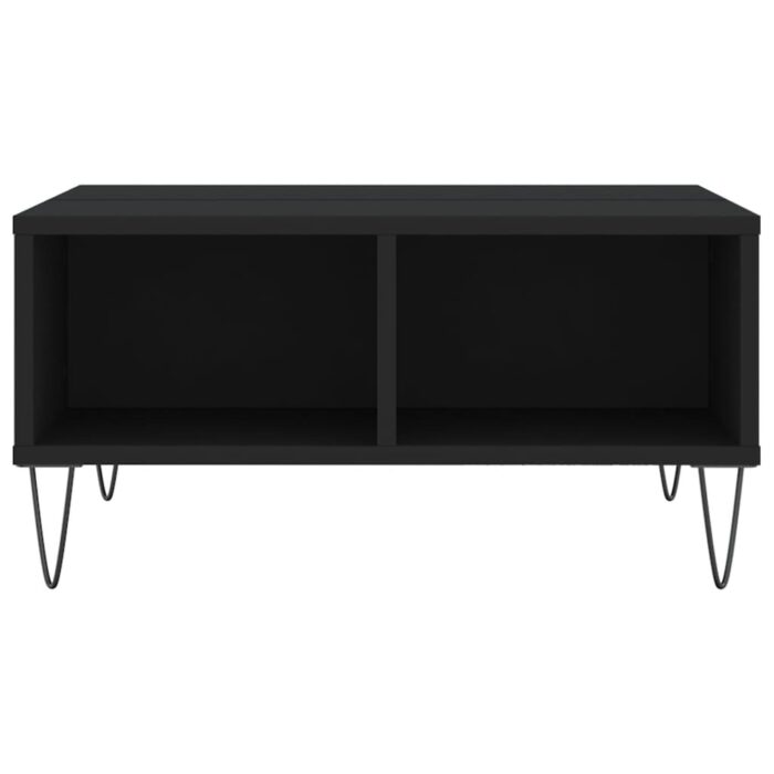 Table basse noir 60x60x30 cm bois d'ingénierie – Image 2