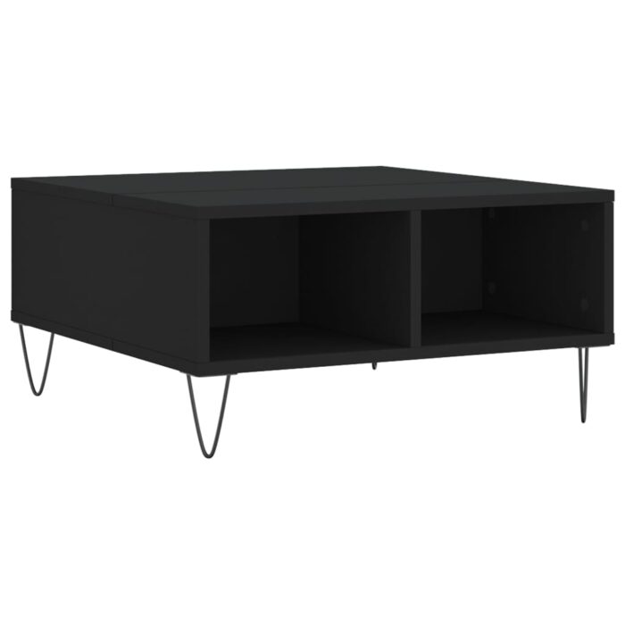 Table basse noir 60x60x30 cm bois d'ingénierie – Image 4