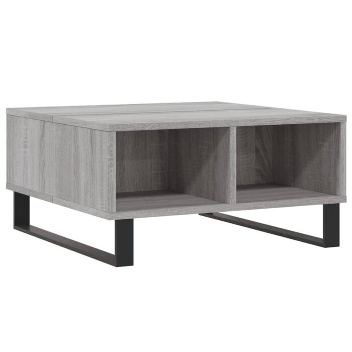 Table basse sonoma gris 60x60x30 cm bois d'ingénierie – Image 4