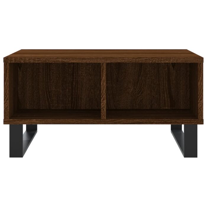 Table basse chêne marron 60x60x30 cm bois d'ingénierie – Image 2
