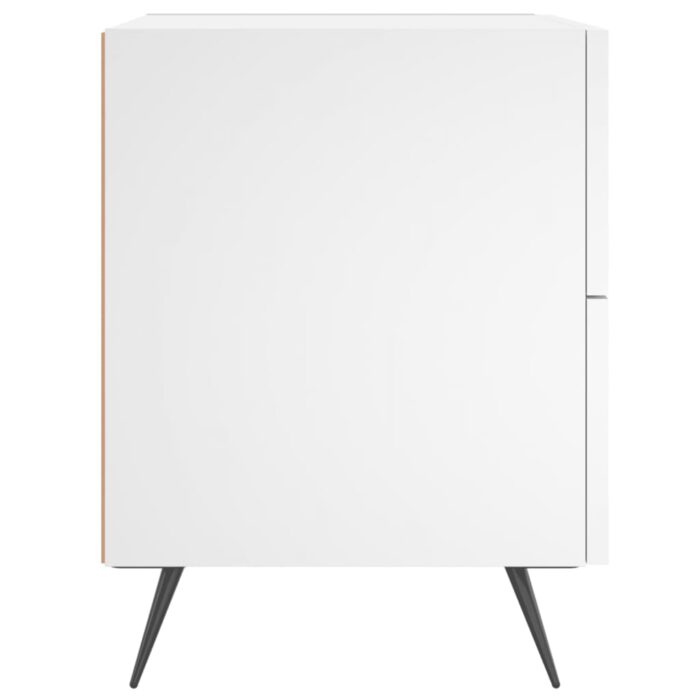 Table de chevet blanc 40x35x47,5 cm bois d’ingénierie – Image 3