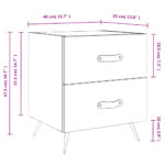 Tables de chevet 2 pcs blanc 40x35x47,5 cm bois d’ingénierie – Image 11