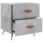 Tables de chevet 2pcs gris béton 40x35x47,5cm bois d’ingénierie – Image 6