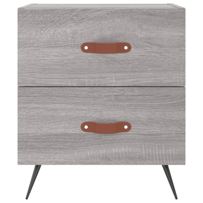 Tables de chevet 2 pcs sonoma gris 40x35x47,5 cm – Image 4