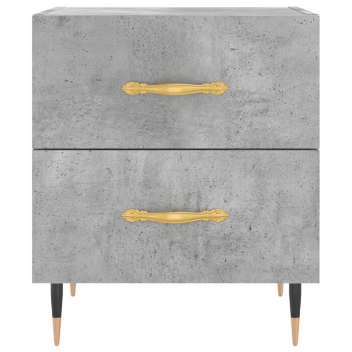 Tables de chevet 2pcs gris béton 40x35x47,5cm bois d’ingénierie – Image 4