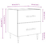 Tables de chevet 2pcs chêne fumé 40x35x47,5cm bois d’ingénierie – Image 11