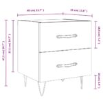 Tables de chevet 2 pcs blanc 40x35x47,5 cm bois d’ingénierie – Image 11