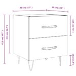 Tables de chevet 2 pcs noir 40x35x47,5 cm bois d’ingénierie – Image 11