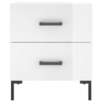 Tables de chevet 2 pcs blanc brillant 40x35x47,5 cm – Image 4