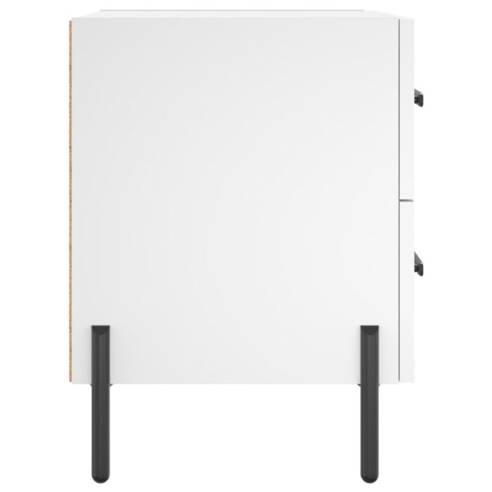Tables de chevet 2 pcs blanc 40x35x47,5 cm bois d’ingénierie – Image 5