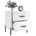 Tables de chevet 2 pcs blanc brillant 40x35x47,5 cm – Image 2
