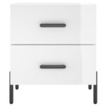 Tables de chevet 2 pcs blanc brillant 40x35x47,5 cm – Image 4