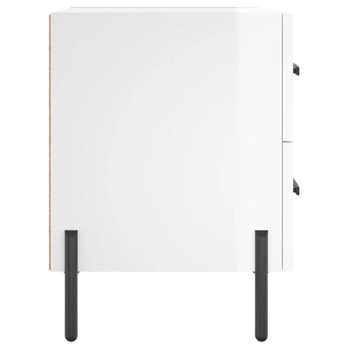 Tables de chevet 2 pcs blanc brillant 40x35x47,5 cm – Image 5