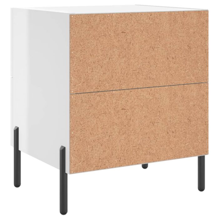 Tables de chevet 2 pcs blanc brillant 40x35x47,5 cm – Image 7