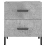 Tables de chevet 2pcs gris béton 40x35x47,5cm bois d’ingénierie – Image 4