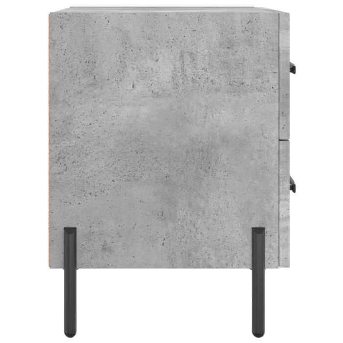 Tables de chevet 2pcs gris béton 40x35x47,5cm bois d’ingénierie – Image 5