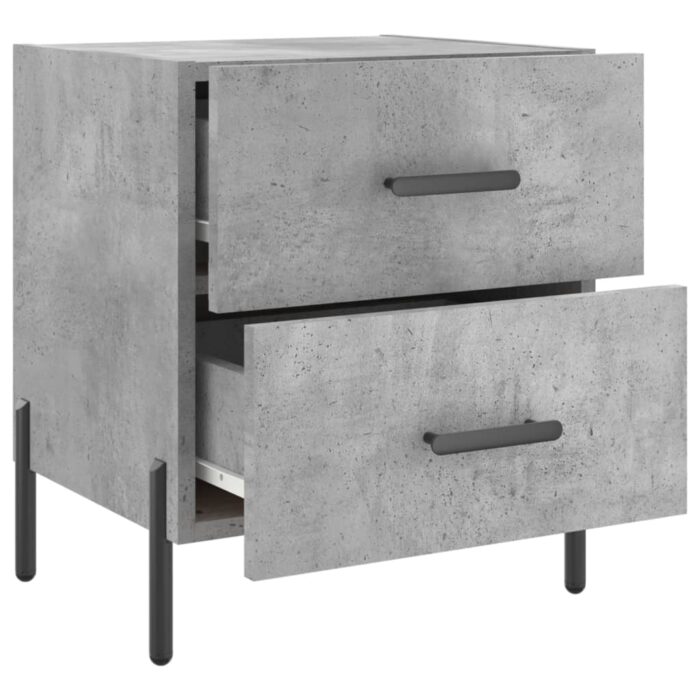 Tables de chevet 2pcs gris béton 40x35x47,5cm bois d’ingénierie – Image 6
