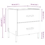 Table de chevet chêne fumé 40x35x47,5 cm bois d’ingénierie – Image 10