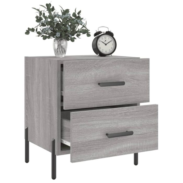Tables de chevet 2 pcs sonoma gris 40x35x47,5 cm – Image 2