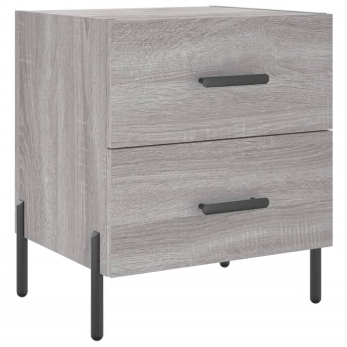 Tables de chevet 2 pcs sonoma gris 40x35x47,5 cm – Image 3