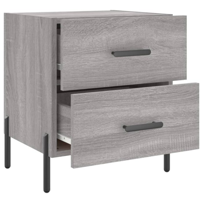 Tables de chevet 2 pcs sonoma gris 40x35x47,5 cm – Image 6