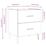 Tables de chevet 2 pcs blanc brillant 40x35x47,5 cm – Image 11