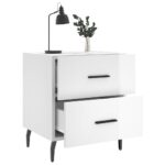 Tables de chevet 2 pcs blanc brillant 40x35x47,5 cm – Image 2