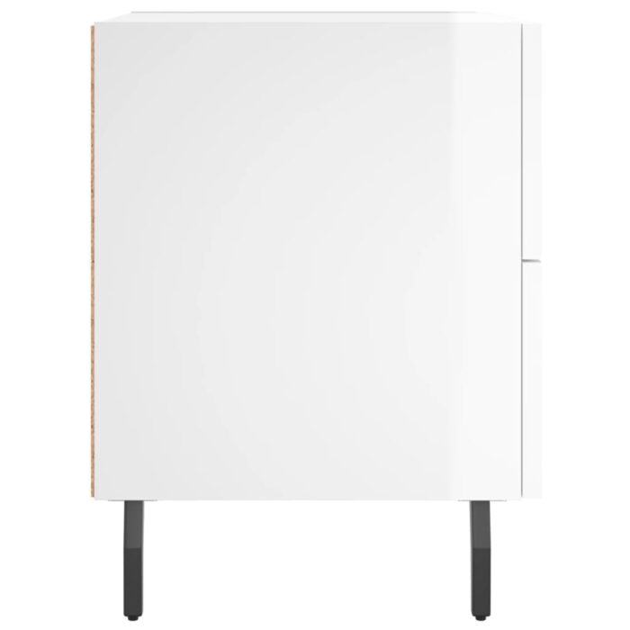 Tables de chevet 2 pcs blanc brillant 40x35x47,5 cm – Image 5
