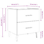 Tables de chevet 2pcs chêne fumé 40x35x47,5cm bois d’ingénierie – Image 11