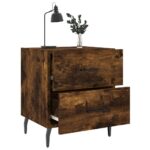 Tables de chevet 2pcs chêne fumé 40x35x47,5cm bois d’ingénierie – Image 2