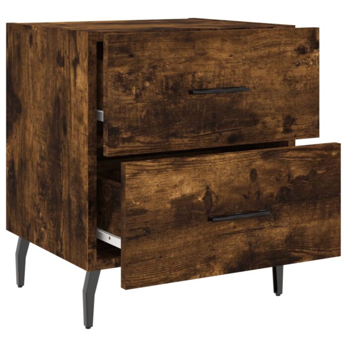Tables de chevet 2pcs chêne fumé 40x35x47,5cm bois d’ingénierie – Image 6