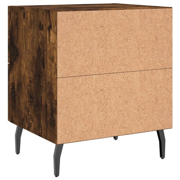 Tables de chevet 2pcs chêne fumé 40x35x47,5cm bois d’ingénierie – Image 7