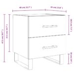 Tables de chevet 2pcs chêne fumé 40x35x47,5cm bois d’ingénierie – Image 11
