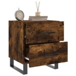 Tables de chevet 2pcs chêne fumé 40x35x47,5cm bois d’ingénierie – Image 2