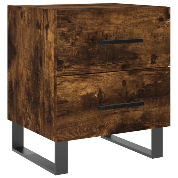 Tables de chevet 2pcs chêne fumé 40x35x47,5cm bois d’ingénierie – Image 3
