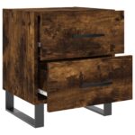 Tables de chevet 2pcs chêne fumé 40x35x47,5cm bois d’ingénierie – Image 6