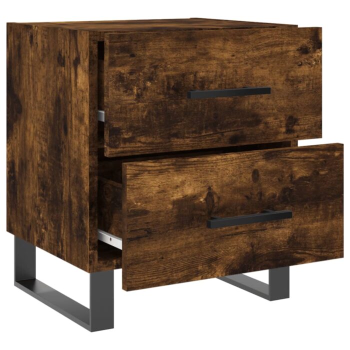Tables de chevet 2pcs chêne fumé 40x35x47,5cm bois d’ingénierie – Image 6