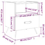 Table de chevet blanc 40x35x47,5 cm bois d’ingénierie – Image 10