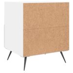 Table de chevet blanc 40x35x47,5 cm bois d’ingénierie – Image 4