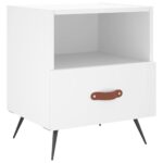 Tables de chevet 2 pcs blanc 40x35x47,5 cm bois d’ingénierie – Image 3