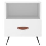 Tables de chevet 2 pcs blanc 40x35x47,5 cm bois d’ingénierie – Image 4
