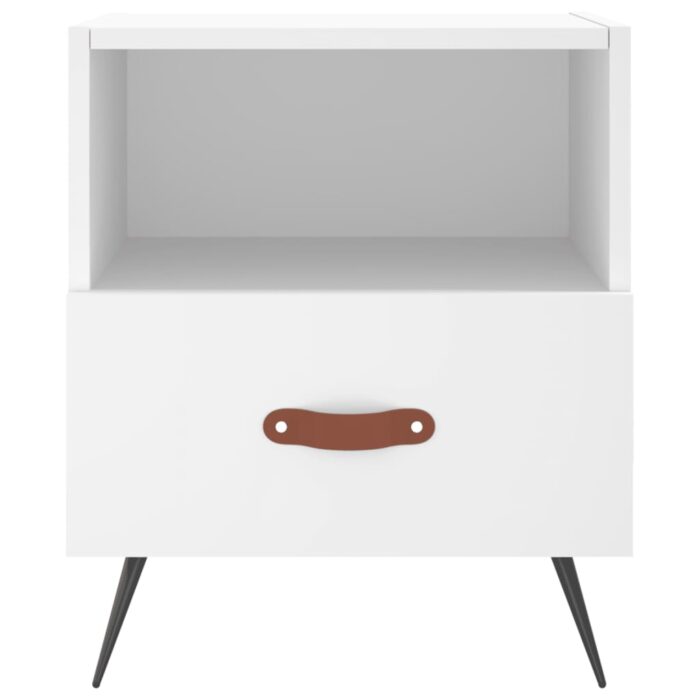 Tables de chevet 2 pcs blanc 40x35x47,5 cm bois d’ingénierie – Image 4