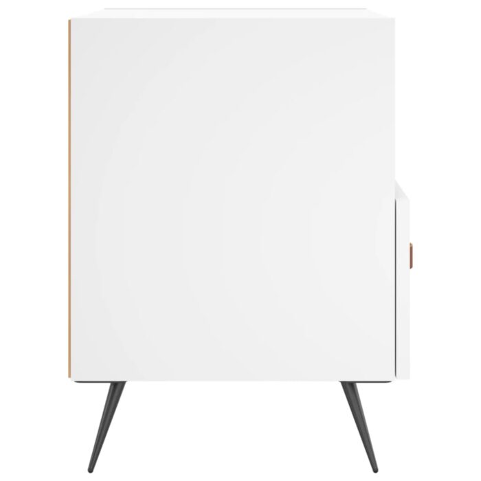 Tables de chevet 2 pcs blanc 40x35x47,5 cm bois d’ingénierie – Image 5