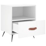Tables de chevet 2 pcs blanc 40x35x47,5 cm bois d’ingénierie – Image 6