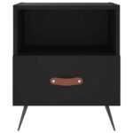 Tables de chevet 2 pcs noir 40x35x47,5 cm bois d’ingénierie – Image 4