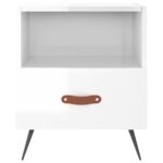 Tables de chevet 2 pcs blanc brillant 40x35x47,5 cm – Image 4