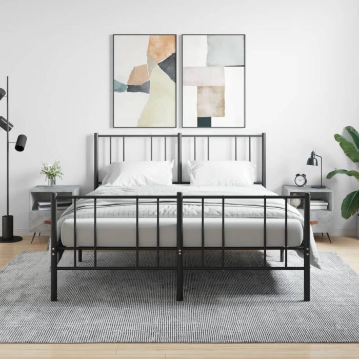 Tables de chevet 2pcs gris béton 40x35x47,5cm bois d’ingénierie – Image 1