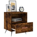 Tables de chevet 2pcs chêne fumé 40x35x47,5cm bois d’ingénierie – Image 2